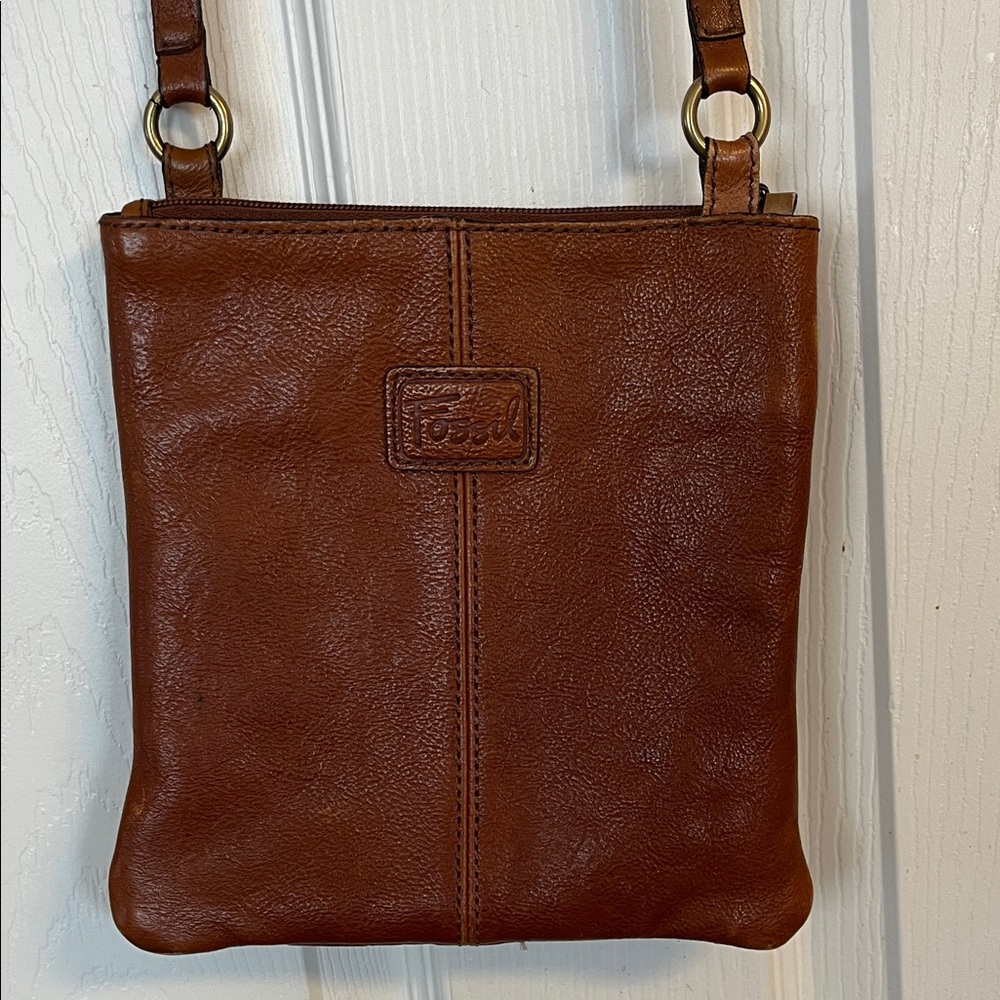 Fossil Tan Leather crossbody Bag